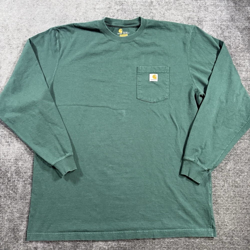 Carhartt Men's Long Sleeve Pocket Tee Shirt K126 HTG Hunter‎ Green Size XL Tall